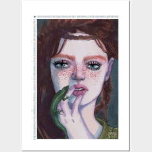 Girl with a lizard Posters and Art